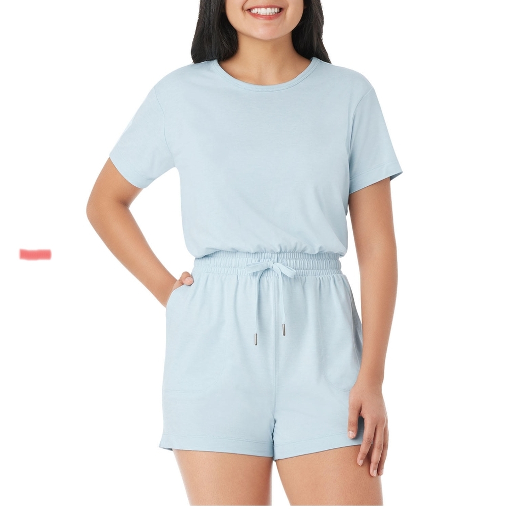 Members Mark Women's Favorite Baby Blue Drawstring Romper